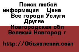 Поиск любой информации  › Цена ­ 100 - Все города Услуги » Другие   . Новгородская обл.,Великий Новгород г.